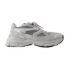 Axel Arigato Marathon Runner Grey Low Top Sneakers With Reflective Details In Leather Blend Woman In Gray
