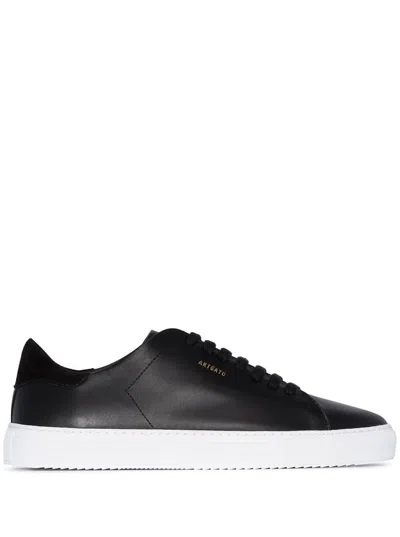 AXEL ARIGATO AXEL ARIGATO MEN '90 CLEAN' BLACK LOW TOP SNEAKERS WITH LOGO LETTERING ON THE SIDE IN LEATHER MAN