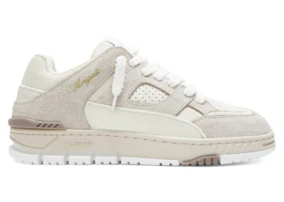 Pre-owned Axel Arigato Men's  Area Lo Fluffy Sneakers In White/beige/grey In Multi