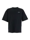 Axel Arigato Men Black T-shirt With Embroidered Lettering Logo On The Front In Cotton Man In Black