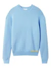 Axel Arigato Block Textured Cotton-blend Sweater In Blue