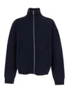 Axel Arigato Men Blue High Neck Sweatshirt With Zip Fastening In Wool Blend Man In Blue