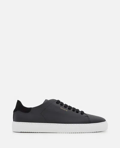 Axel Arigato 90 Clean Black Low Top Sneakers With Logo Lettering On The Side In Leather Man In Multi