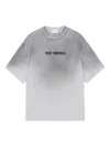 Axel Arigato Crew Neck Graphic Print Drop Shoulder T-shirt In Gray