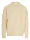 Axel Arigato Patch Beyond Crew Neck Sweater With Ribbed Hem In White