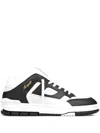 Axel Arigato Men 'area Lo' Black And White Low Top Sneakers With Laminated Leather In Leather Blend In White