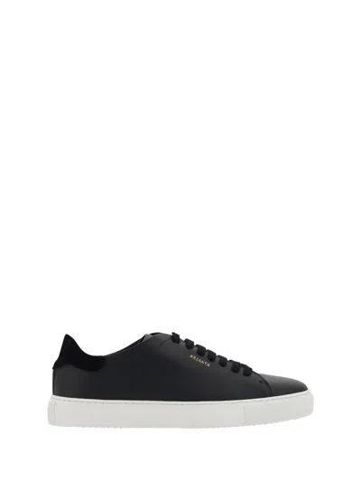 Axel Arigato 90 Clean Black Low Top Sneakers With Logo Lettering On The Side In Leather Man In Multi