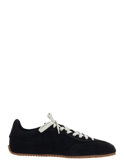 Axel Arigato Men's Suede Low-top Sneaker With Logo Tongue And Grooved Sole In Black