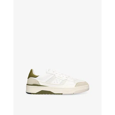 Axel Arigato Mens  Clay Foiled-logo Leather And Suede Low-top Trainers In White/oth