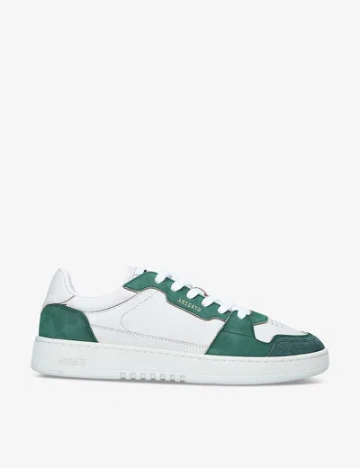 AXEL ARIGATO MENS GREEN COMB DICE LEATHER AND SUEDE LOW-TOP TRAINERS EUR 42 / 8 UK,45781939