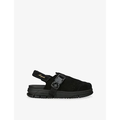 Axel Arigato Mens  Area Ankle-strap Flat Suede Sandals In Black