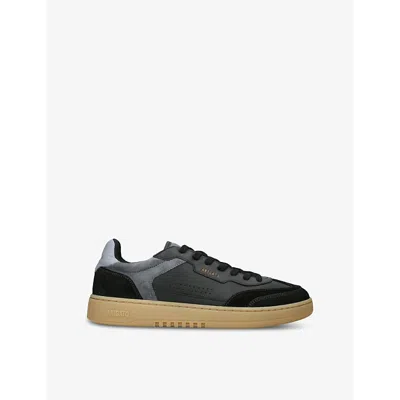 AXEL ARIGATO MENS BLACK DICE LEATHER AND SUEDE LOW-TOP TRAINERS EUR 42 / 8 UK