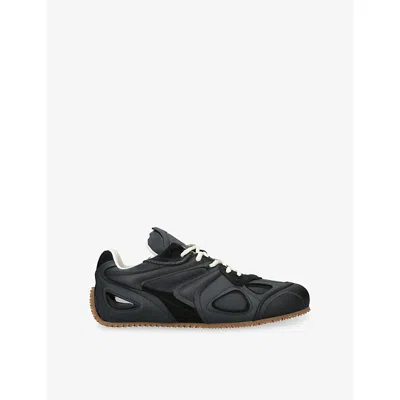 Axel Arigato Mens Slow Runner Leather And Suede Trainers Black Eur 42 / 8 Uk