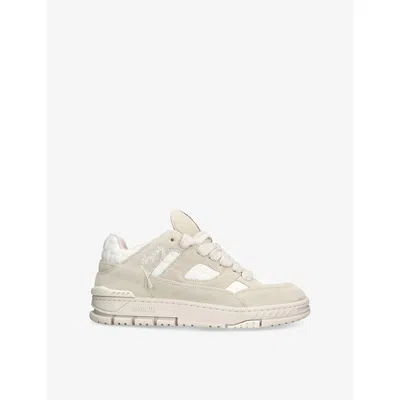 AXEL ARIGATO MENS WHITE AREA LO SUEDE AND WOVEN LOW-TOP TRAINERS EUR 46 / 12 UK
