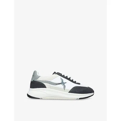 AXEL ARIGATO MENS WHITE/BLK GENESIS NEO BIRD SUEDE AND LEATHER LOW-TOP RUNNER TRAINERS EUR 42 / 8 UK