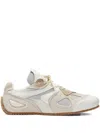 Axel Arigato Slow Runner White And Beige Sneaker With Mesh Inserts And Grooved Sole In Leather And Fabric Man In Multi