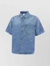 Axel Arigato Miles Logo Print Cotton Denim Shirt