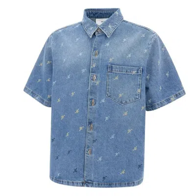 AXEL ARIGATO AXEL ARIGATO MILES LOGO PRINT COTTON DENIM SHIRT