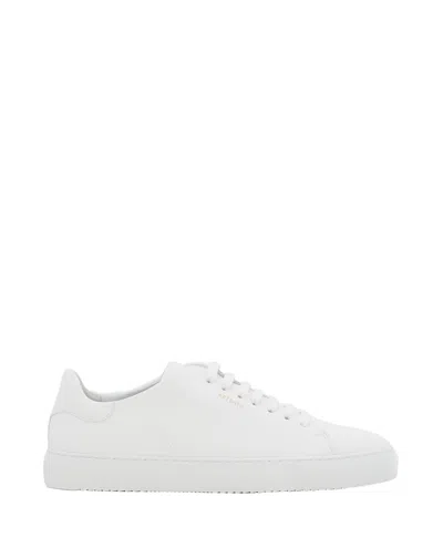 Axel Arigato Minimalist Leather Sneakers With Gold Logo Detail In White