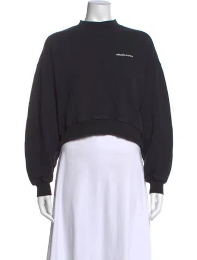 Pre-owned Axel Arigato Mock Neck Long Sleeve Sweatshirt In Black