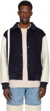 Axel Arigato Bay Embroidered-logo Varsity Jacket In Navy