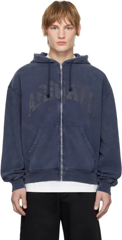 Axel Arigato Navy Link Zip-up Hoodie