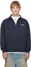 Axel Arigato Navy Remi Half-zip Sweatshirt In Navy