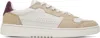 Axel Arigato Mens Beige Comb Dice Lo Leather And Suede Low-top Trainers In Off White/beige