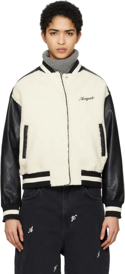 Axel Arigato Off-white & Black Saul Varsity Bomber Jacket In Off White