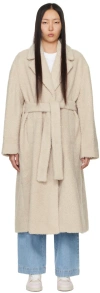 Axel Arigato Off-white Eden Faux-shearling Coat In Pale Beige