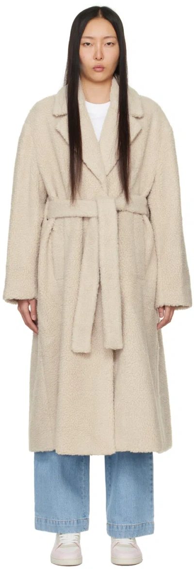 Axel Arigato Off-white Eden Faux-shearling Coat In Pale Beige
