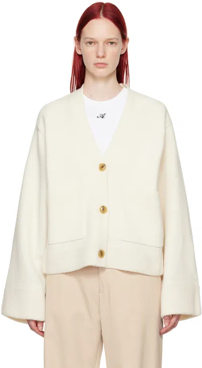 Axel Arigato Off-white Memory Relaxed Cardigan In Beige
