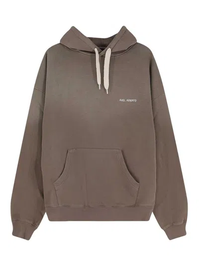 Axel Arigato Organic Cotton Sweatshirt With Hood In Brown