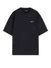 Axel Arigato Men Black T-shirt With Embroidered Lettering Logo On The Front In Cotton Man In Black