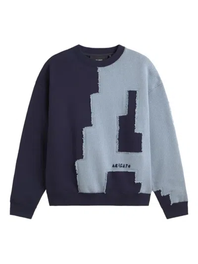 AXEL ARIGATO PANELLED FRAYED SWEATSHIRT