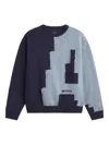 Axel Arigato Panelled Frayed Sweatshirt In Blue