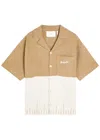 Axel Arigato Pier Textured Logo-embroidered Wool Shirt In Brown
