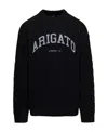 Axel Arigato 'prime' Black Crewneck Sweater With Maxi Logo Lettering On The Front In Black