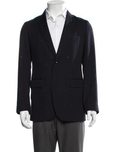 Pre-owned Axel Arigato Printed Crystal Embellishments Blazer In Blue