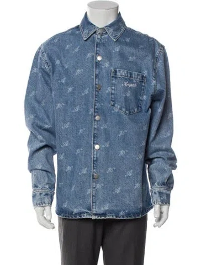Pre-owned Axel Arigato Printed Denim Jacket In Blue