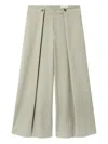 Axel Arigato Riley Pleated Wide-leg Trousers In Green