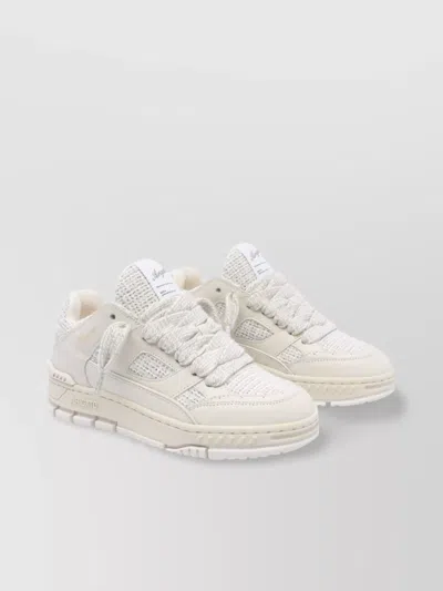 Axel Arigato Round Toe Fabric Sneakers With Textured Upper In White