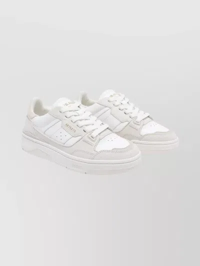 Axel Arigato Round Toe Low Top Sneakers With Panels In White