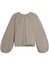 Axel Arigato Sade Gathered Cotton Top In Grey