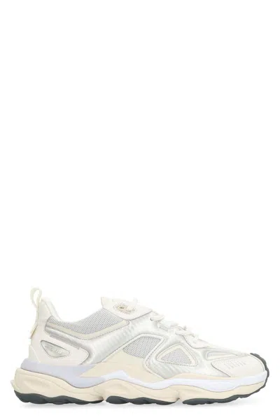 Axel Arigato Satellite Leather And Fabric Low-top Sneakers In Silver White