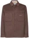 Axel Arigato Index Wool Blend Overshirt In Brown