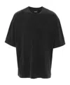 Axel Arigato Grey Crewneck T-shirt With Typo Embroidery In Black