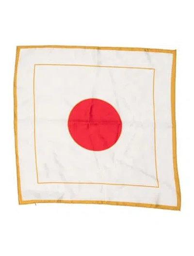 Pre-owned Axel Arigato Silk Pattern Printed Pocket Square In White