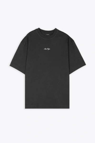 Axel Arigato Sketch T-shirt Faded Black T-shirt With Italic Logo Print - Essential T-shirt In Antracite