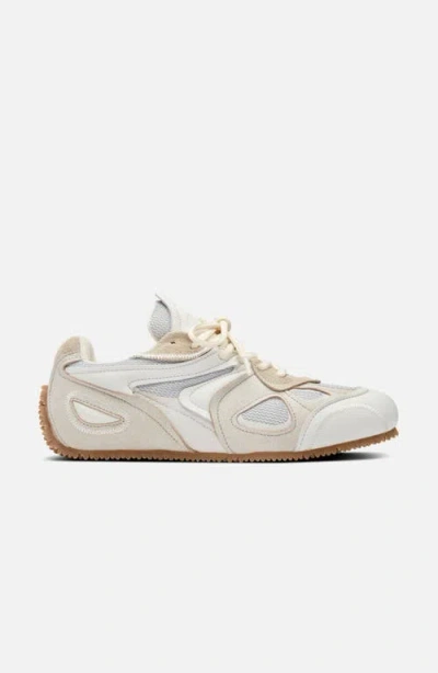 Axel Arigato Slow Runner White And Beige Sneaker With Mesh Inserts And Grooved Sole In Leather And Fabric Woman